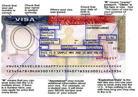 Sample US Visa Stamp on Passport 1 Sample US Visa Stamp on Passport
